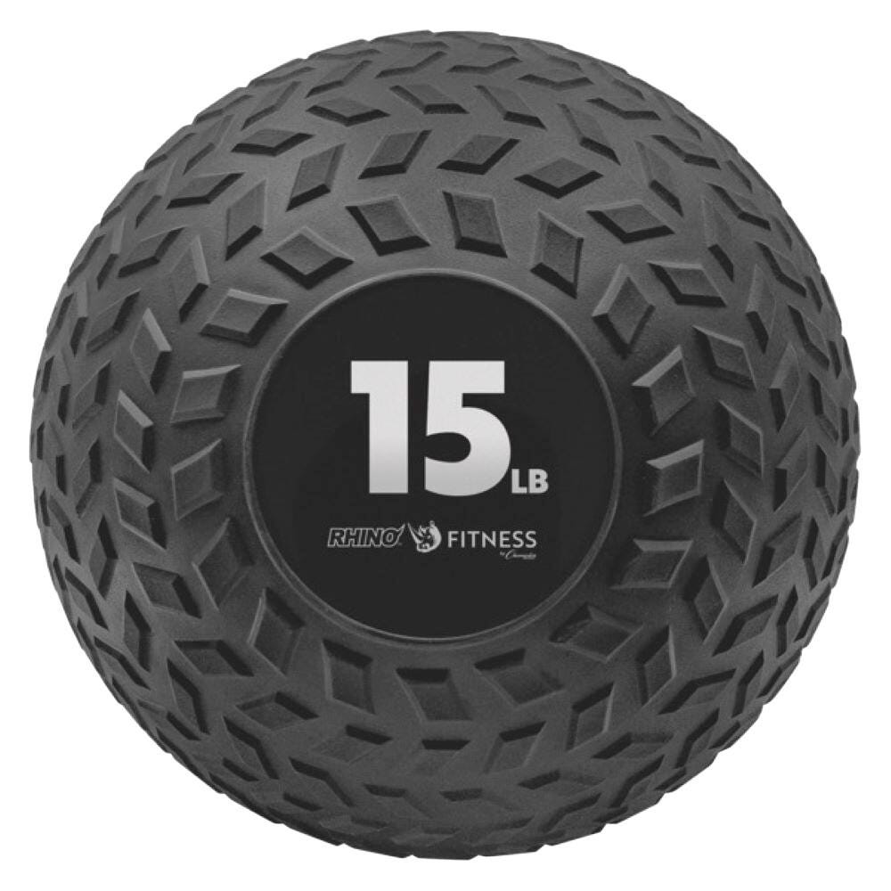 Champion Sports Rhino Fitness Slam Ball, 15 Pounds, 9 Inch Diameter, Black, Item Number 2096726