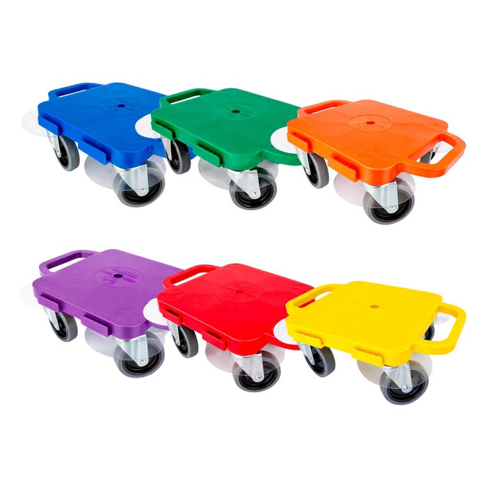 Pull-Buoy All-Surface Scooters, 12 Inches, Assorted Colors, Set of 6