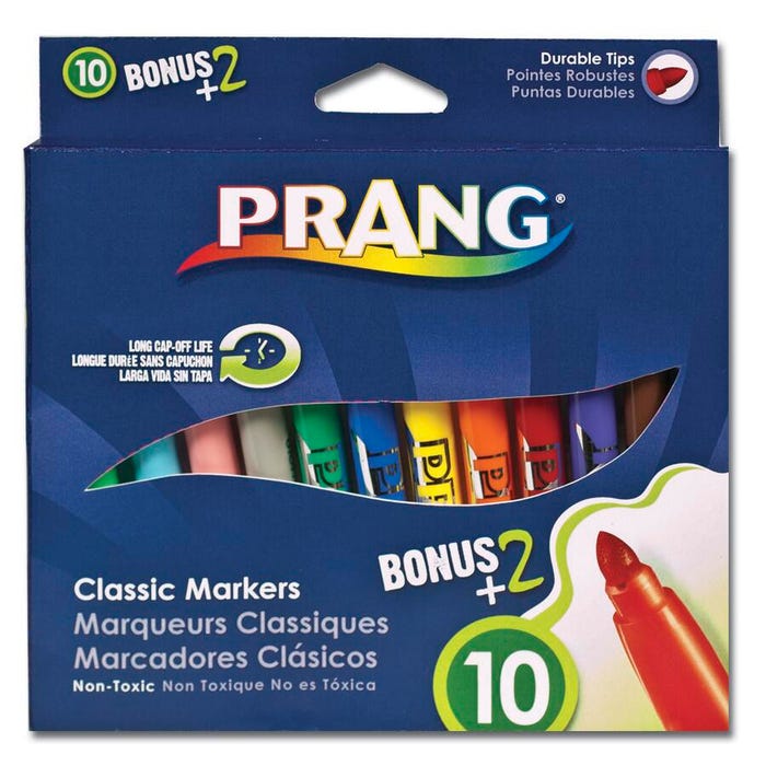 Prang Classic Art Markers, Bullet Tip, Assorted Colors, Set of 12