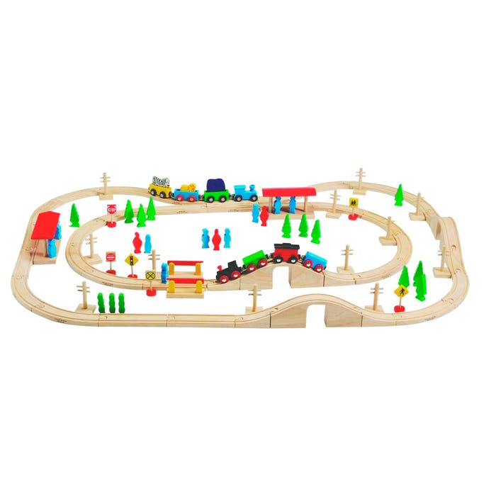 Marvel Education Magnetic Wood Train Set, 100 Pieces