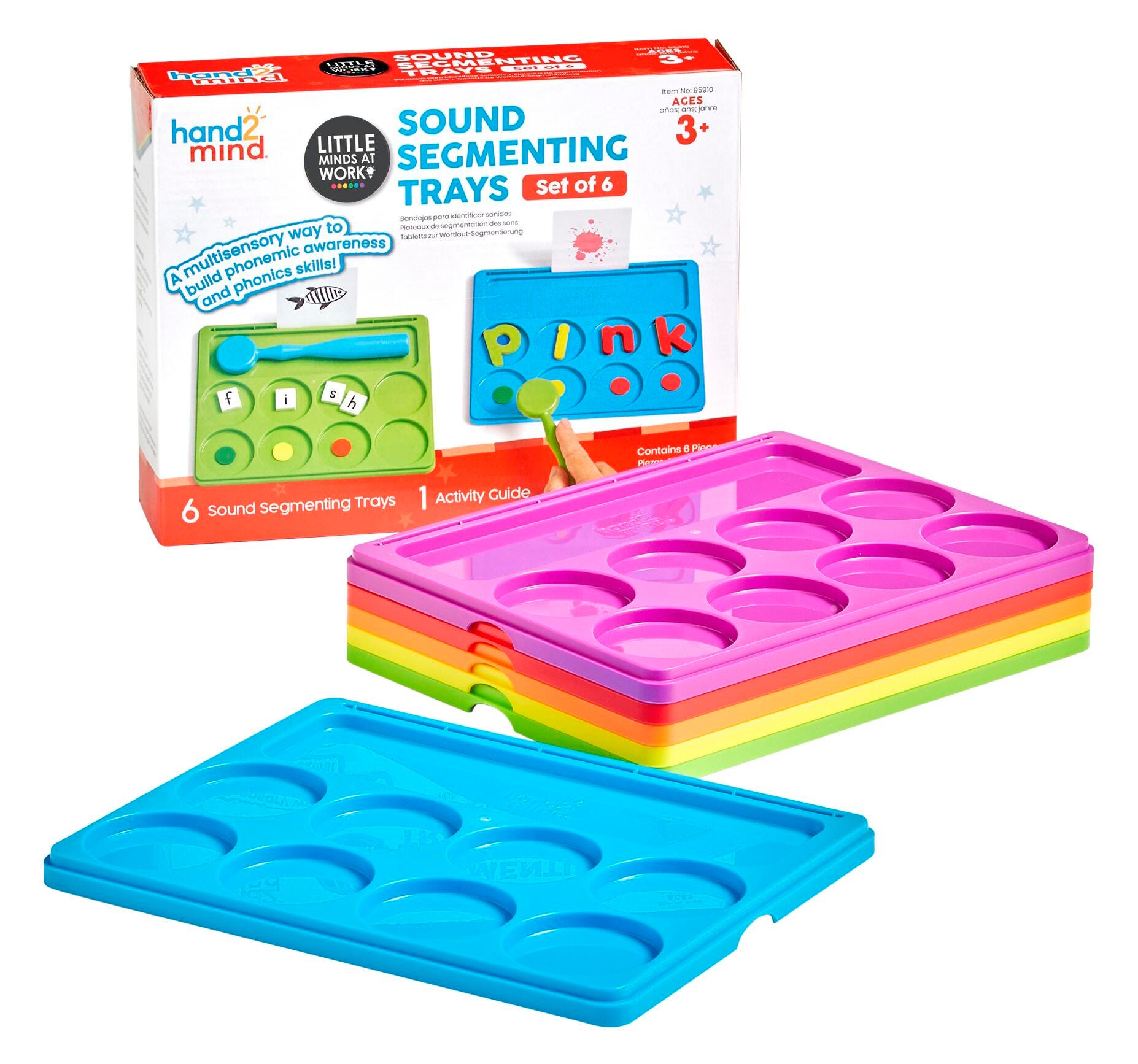 Hand2Mind Sound Segmenting Trays, Set of 6 2132793