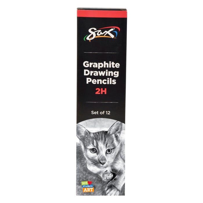 Sax Graphite Drawing Pencil Pack, 2H Lead Hardness Degree, Set of 12