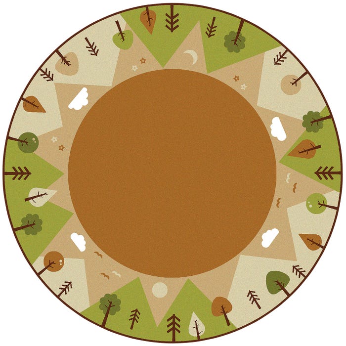 Carpets for Kids KIDSoft Tranquil Mountains Carpet, Round