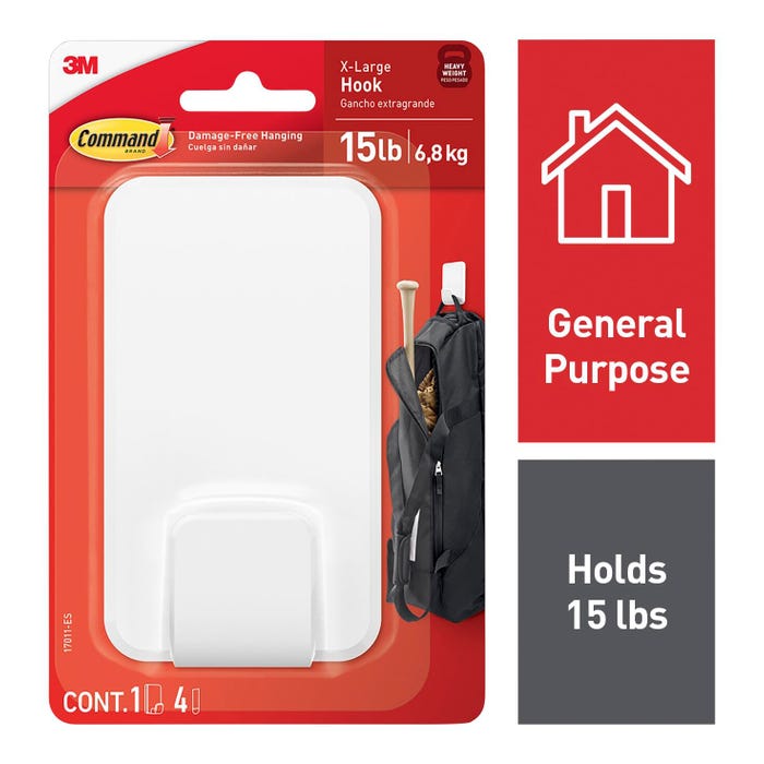 Command Utility Hook, X-Large, 15 Pound Capacity