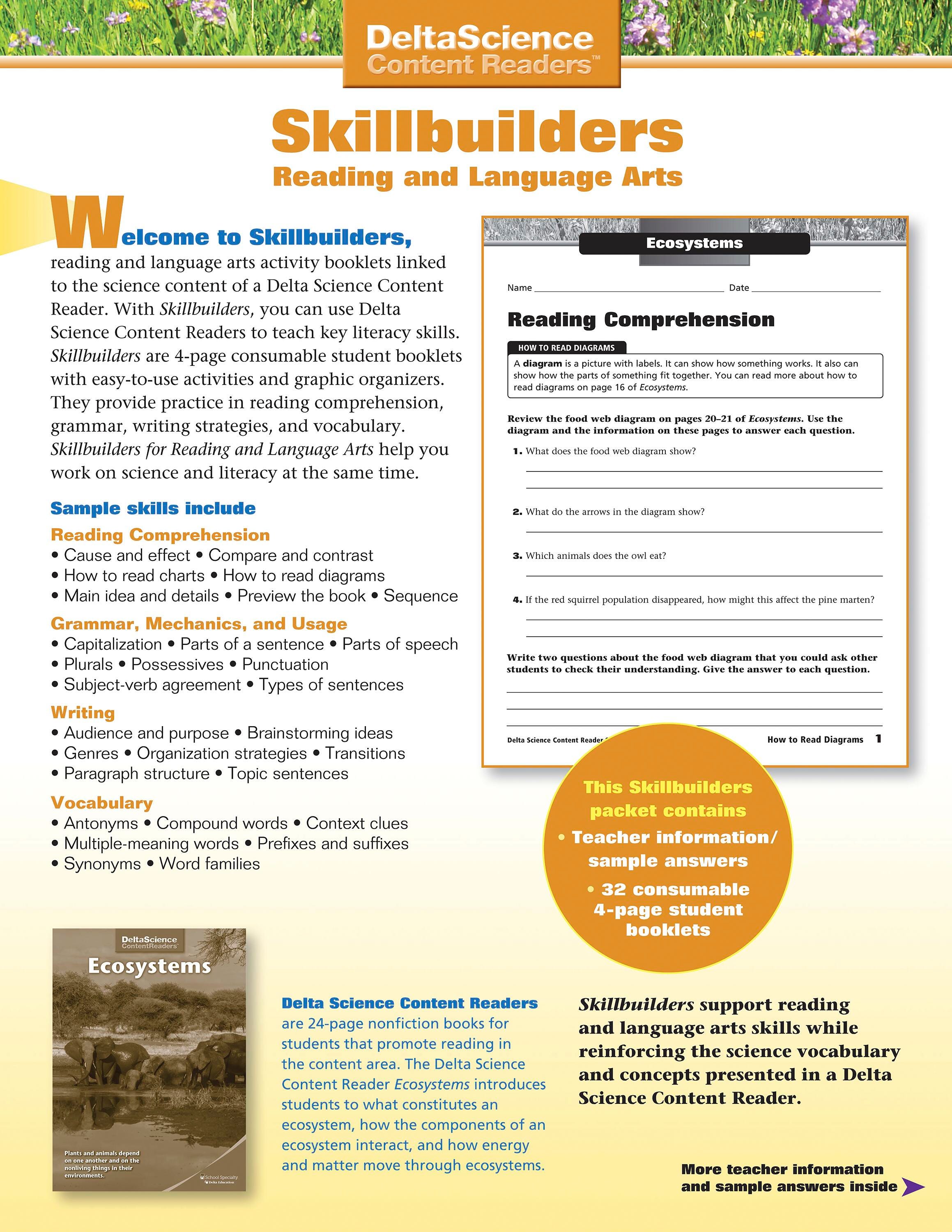 Delta Science Content Readers Ecosystems Red and Purple Skillbuilders, Pack of 32, Item Number 1278174