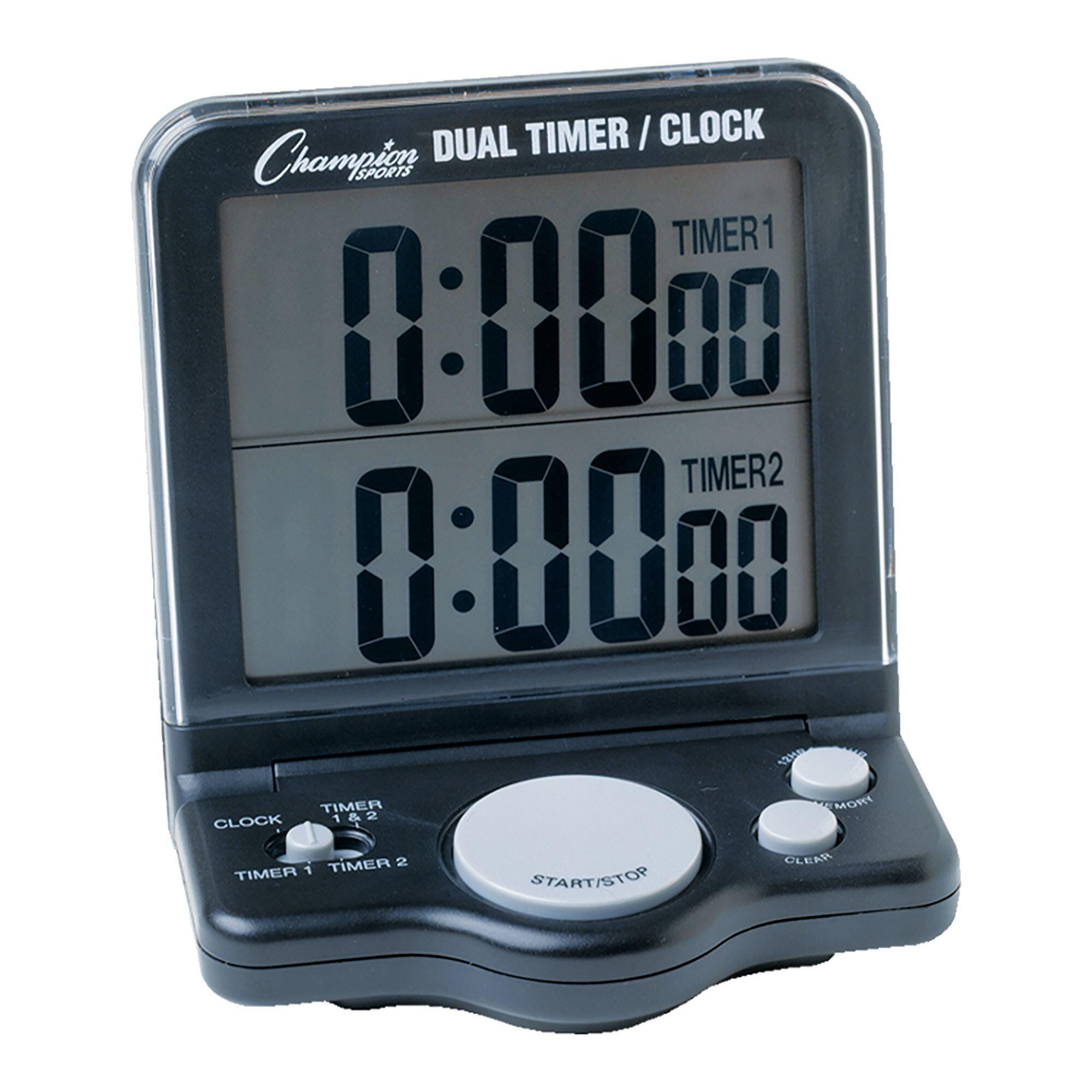 Champion Sports Dual-Countdown Mini Tabletop Timer, Digital LCD, Black 007346