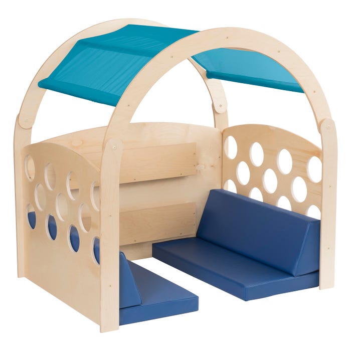 Childcraft Reading Nook, Green/Blue Canopy with Blue Cushions, 49-1/2 x 37 x 50 Inches