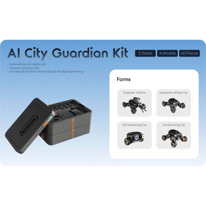 UGOT AI City Guardian Kit, 4 Robot Builds, 2 to 4 Students