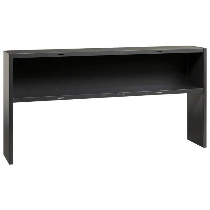 Lorell Comm. Desk Series Charcoal Stack-on Hutch, Stack-On Hutch, 72 Inches, Charcoal