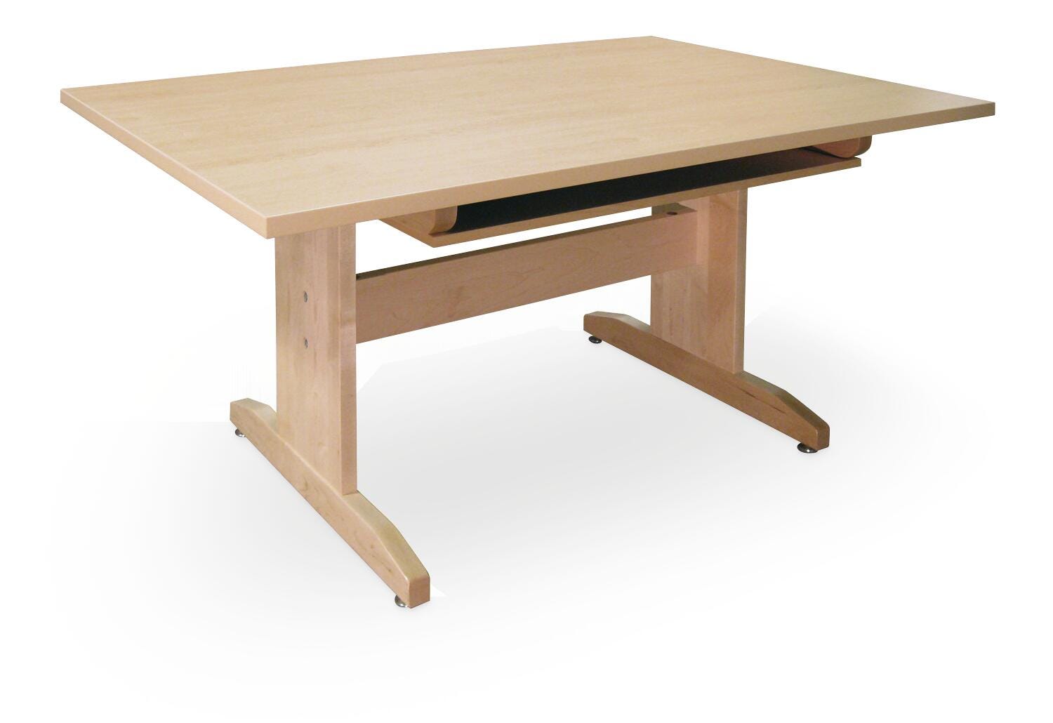 Hann Manufacturing Straight-Leg Laminate Art Table with Supply Shelf, 60 x 42 x 30 Inches