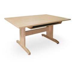 Hann Manufacturing Straight-Leg Laminate Art Table with Supply Shelf, 60 x 42 x 30 Inches