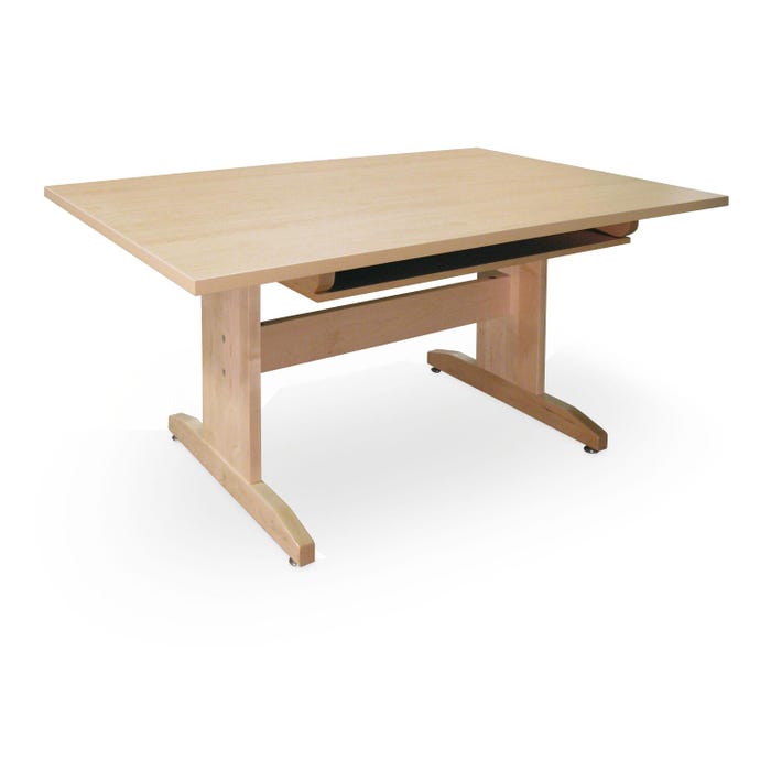 Hann Manufacturing Straight-Leg Laminate Art Table with Supply Shelf, 60 x 42 x 30 Inches