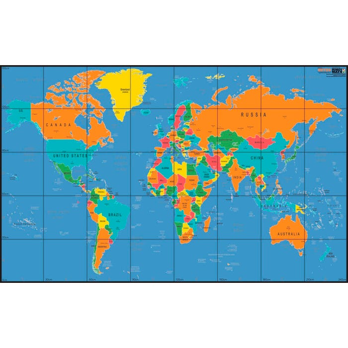 Geyer Instructional Wonder Workshop World Map Mat, 94-1/2 x 59 Inches