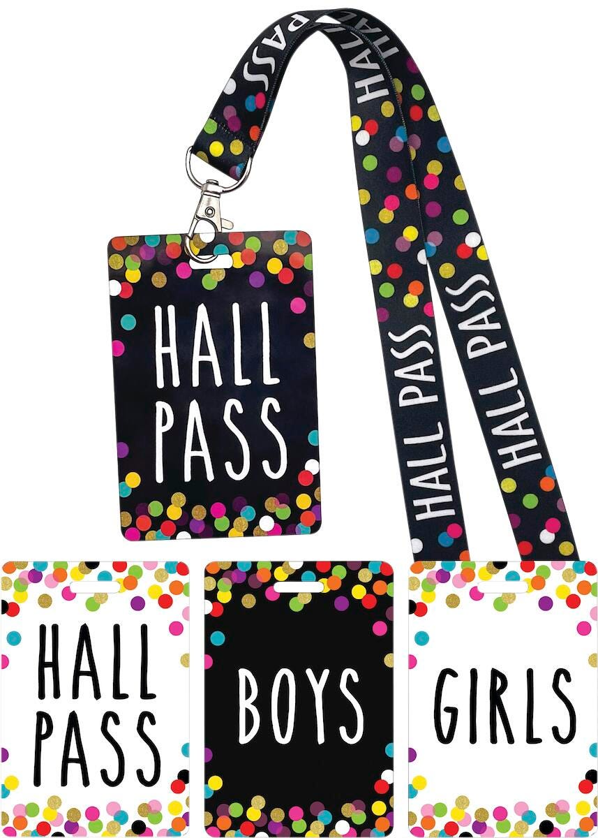 Teacher Created Resources Confetti Hall Pass Lanyards 2149679