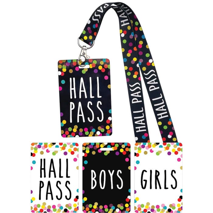 Teacher Created Resources Confetti Hall Pass Lanyards