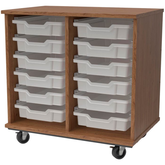 Classroom Select Expanse Series Mobile Tote Storage Rail, 3 Inch Totes