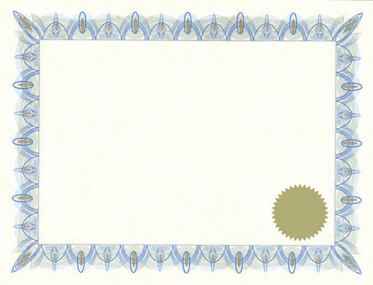 Geographics Printable Certificate with Seals, 11 x 8-1/2 inches, Classic Blue, Pack of 25, Item Number 1441613