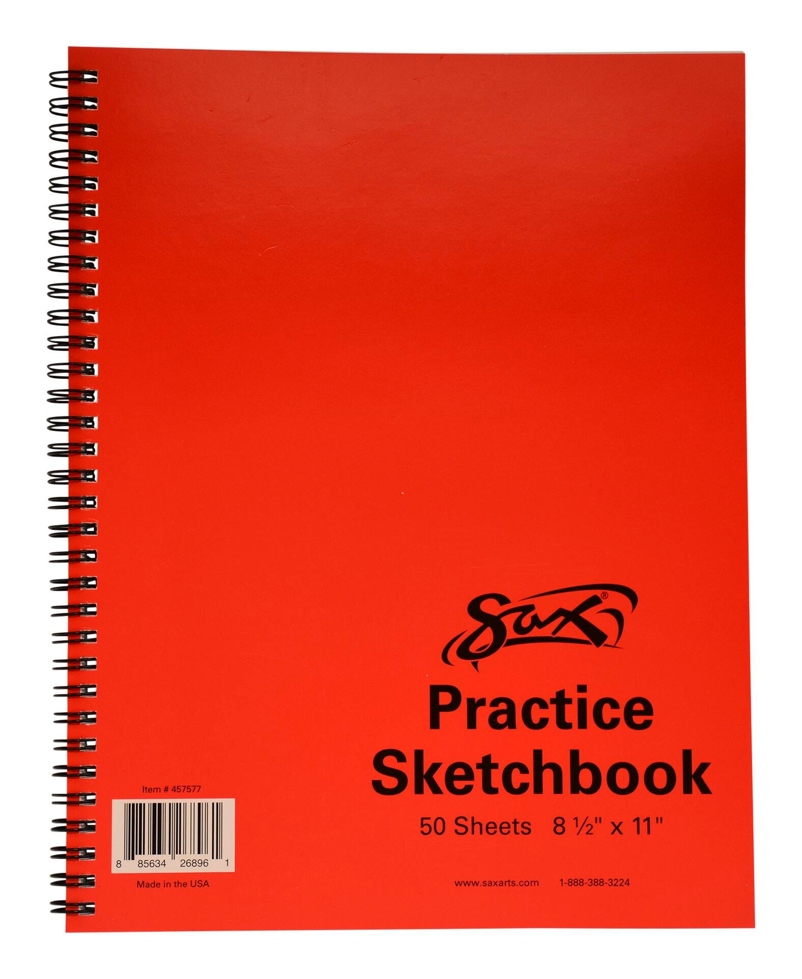 Sax Spiral Binding Sketchbook, 50 lb, 8-1/2 x 11 Inches, 50 Sheets, White 457577