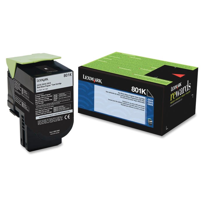 Lexmark Ink Toner Cartridge, 80C10K0, Black