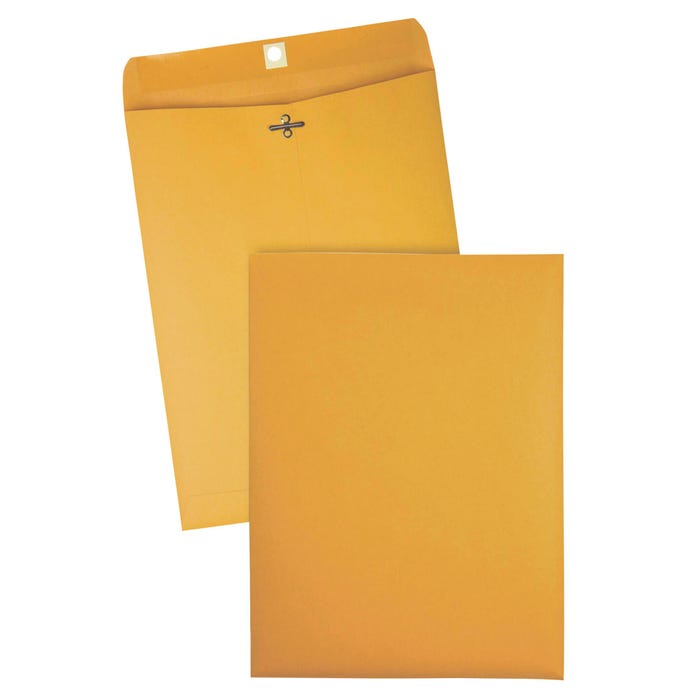Quality Park Clasp Kraft Envelope, 9 x 12 Inches, Box of 100
