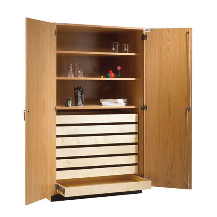 Diversified Spaces Rock and Paper Storage Cabinet, 48 x 30 x 84 Inches, Clear UV