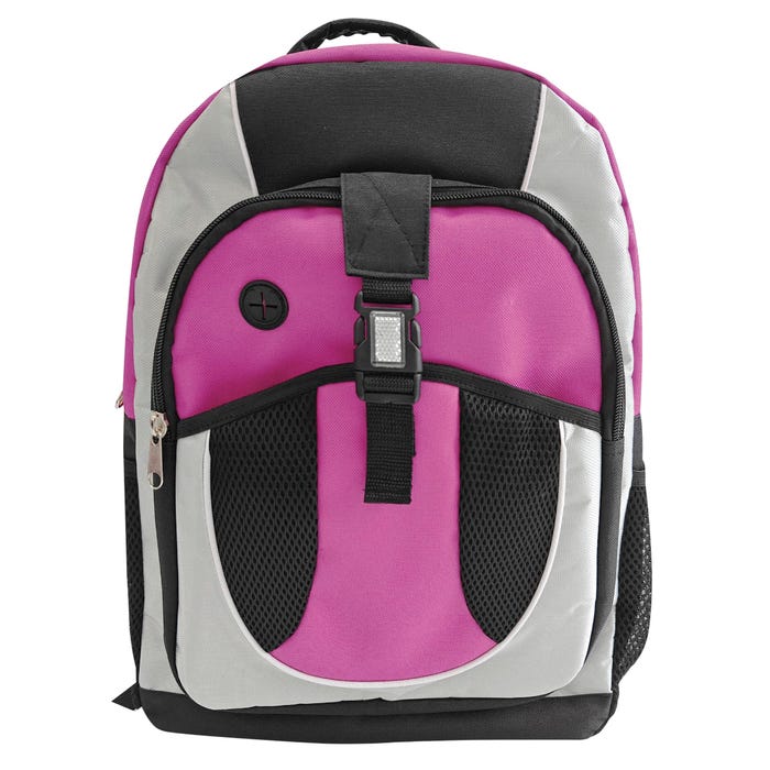 Junior High Style Backpack, 18 x 13 x 6 Inches, Berry, Grades 6 to 12