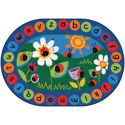 Carpets for Kids Ladybug Circletime Rug, 8 Feet 3 Inches x 11 Feet 8 Inches, Oval, Multicolored, Item Number 1426220