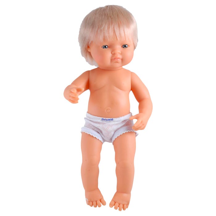 Miniland Multicultural Doll, Caucasian Boy, 15 Inches