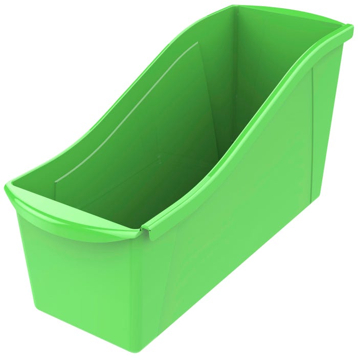 Storex Interlocking Book Bin, Large, 14-1/4 x 5-1/4 x 7 Inches, Green