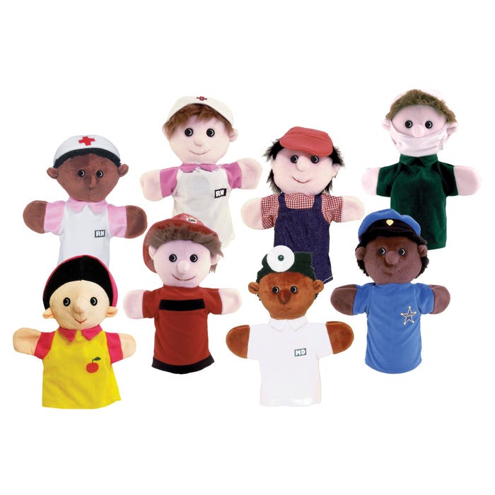 Get Ready Kids Community Helper Puppets, Set of 8