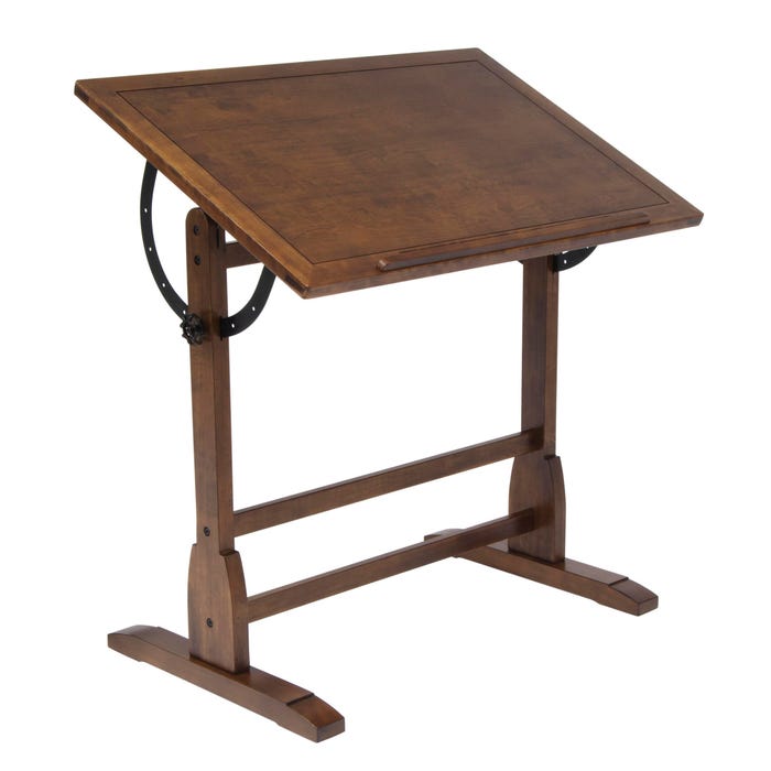 Studio Designs Vintage Classic Design Drafting Table, 36 in W X 24 in D X 34 in H, Antique Rustic Oak
