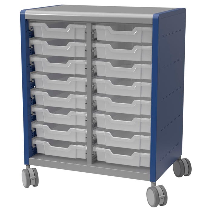 Classroom Select Geode Medium Cabinet, Double Wide with 16 Totes