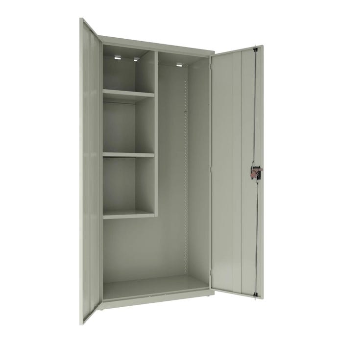 Hirsh Janitorial Cabinet, 36 x 18 x 72 Inches, Light Gray