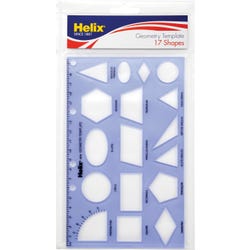 Image for Helix Geometry Shapes Drafting Template, 4-7/8 x 7-13/16 Inches, 17 Shapes from School Specialty