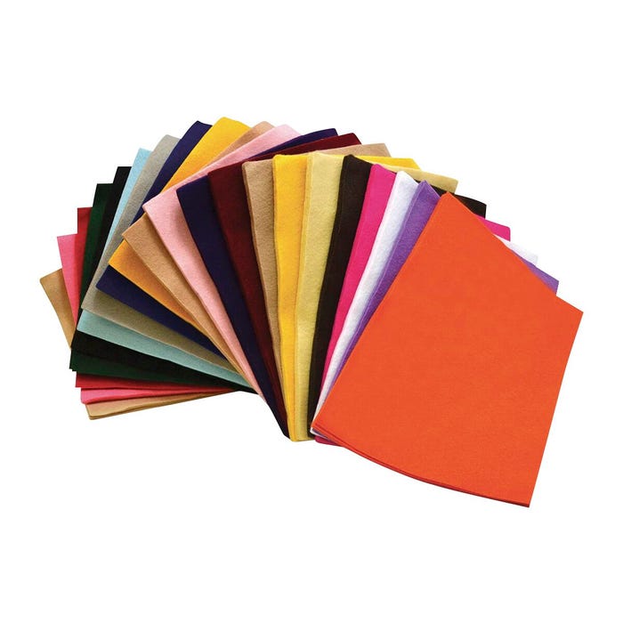 Polyester Felt, Assorted Colors, 9 x 12 Inches, Set of 100