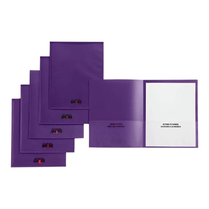 School Smart Take Home Folder, Purple, Set of 24