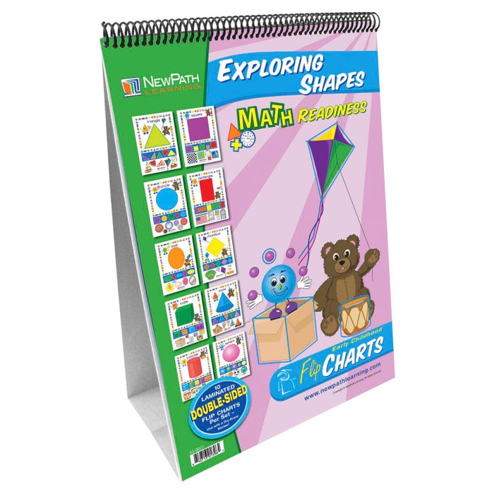 NewPath Learning Exploring Shapes Write-On/Wipe-Off Flip Chart Set, Grades PreK to 2