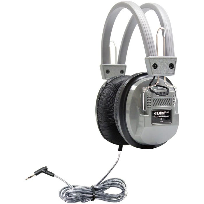 HamiltonBuhl Deluxe Over-Ear Headphones with Volume Control, 3.5mm, Silver