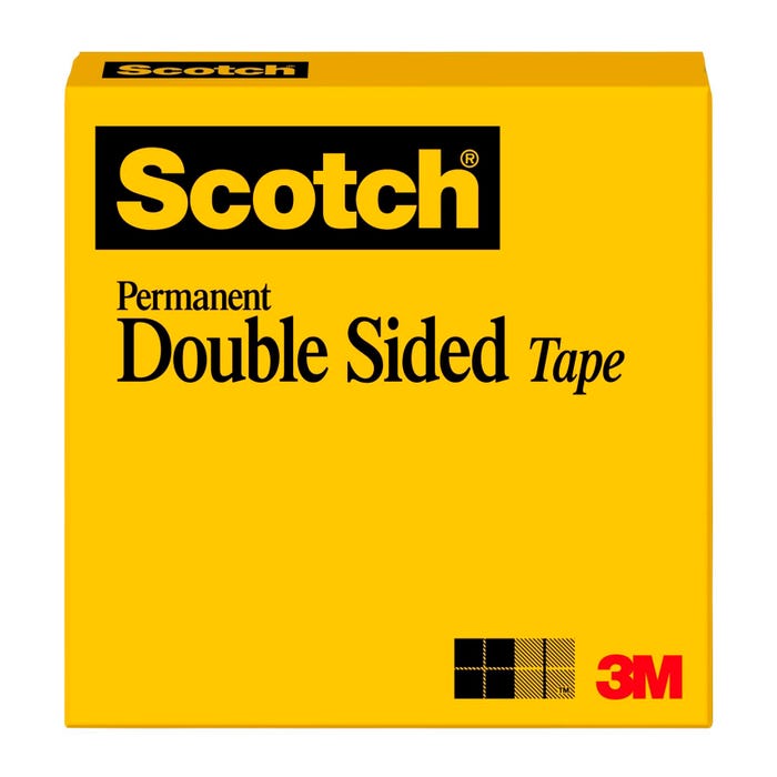 Scotch Double Sided Photo-Safe Permanent Self-Adhesive Office Tape with 1 in Core, 1/2 x 900 in, Clear