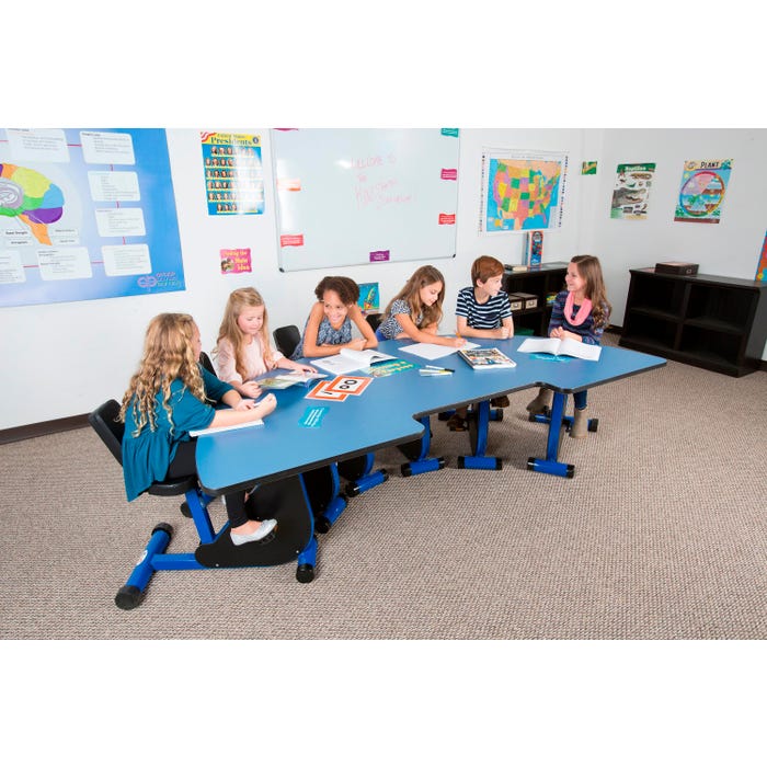 KIDSFIT KC-34 Six Person Special Pedal Desk, Half Moon