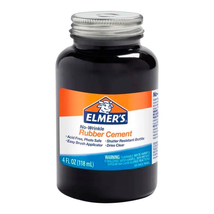 Elmer's No Wrinkle Rubber Cement, 4 Ounces, Clear