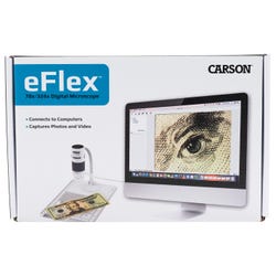 eFlex 75x/300x Effective Magnification LED Lighted USB Digital Microscope with Flexible Stand, Base 2130573