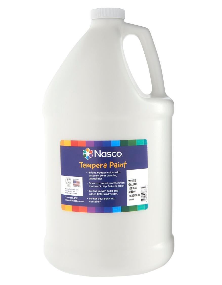 Nasco Tempera Paint, Gallon - White 2218284