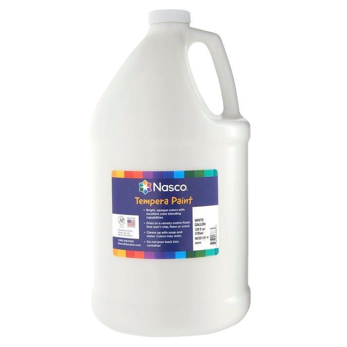 Nasco Tempera Paint, Gallon, White