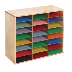 Classroom Select Storage Organizer, 24 Shelves, 29 x 12 x 24 Inches, Natural Wood Exterior 1491766