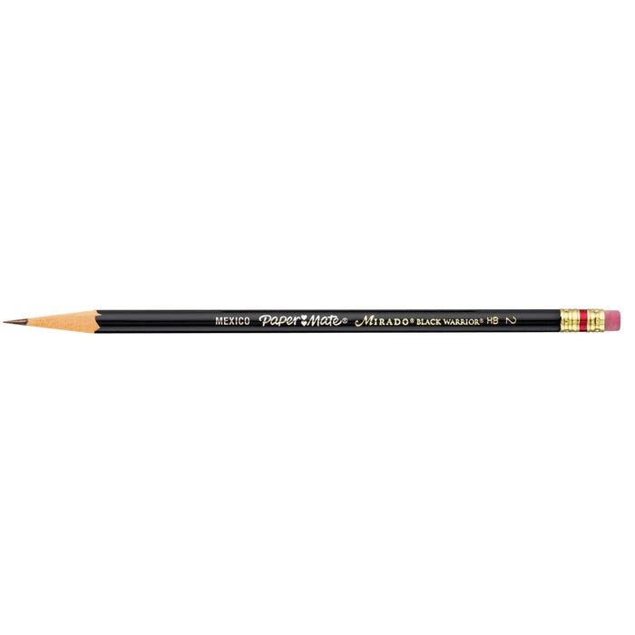 Paper Mate Mirado Black Warrior Pencils, HB No 2, Black, Pack of 12
