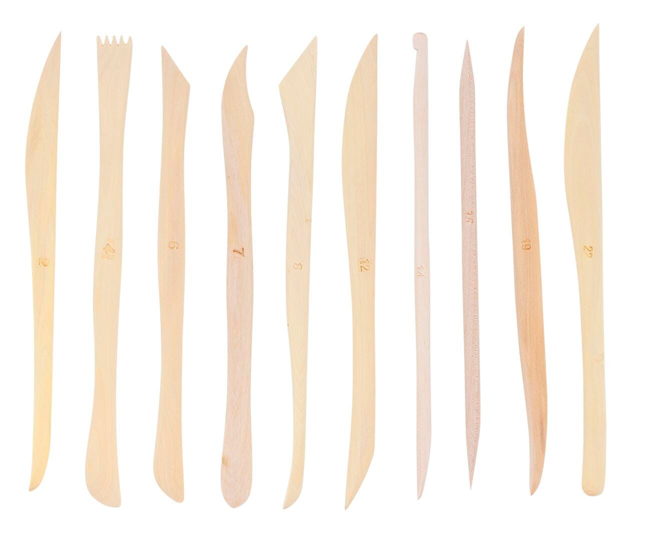 Jack Richeson Detail Boxwood Modelers, 6 Inches, Wood, Set of 10 407088