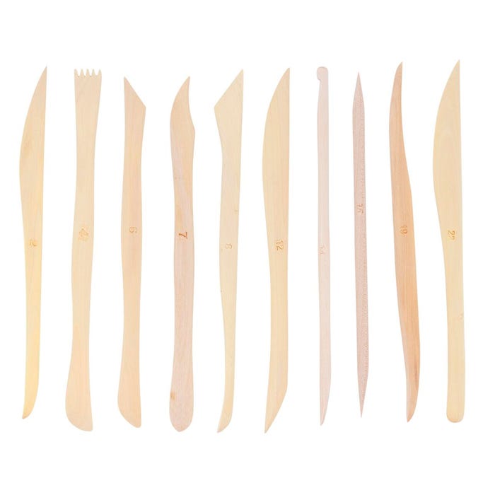 Jack Richeson Detail Boxwood Modelers, 6 Inches, Wood, Set of 10