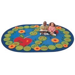 Carpets for Kids ABC Caterpillar Rug, 6 Feet 9 Inches x 9 Feet 5 Inches, Oval, Multicolored, Item Number 078457