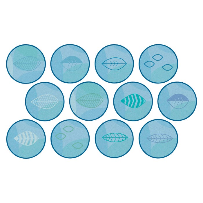 Carpets for Kids Pixel Perfect Peaceful Spaces Leaf Carpet, Rounds, 16 Inches, Set of 12